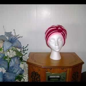 New one of a kind burgundy and pink hat